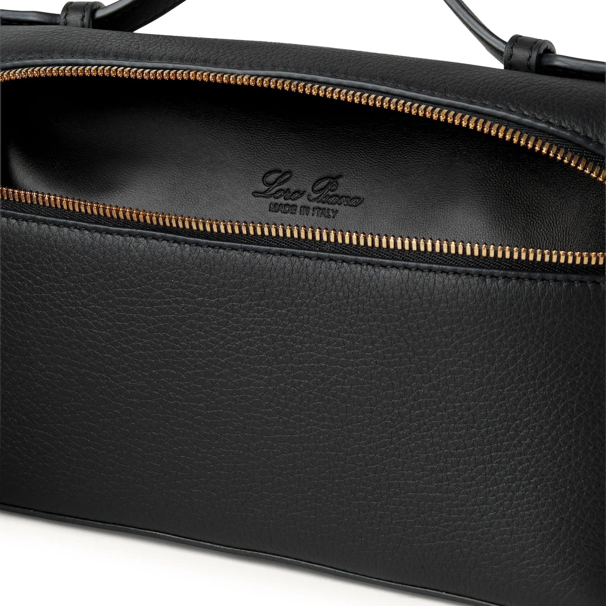 Detailed View of Loro Piana Extra Pocket L19 Black Sun Gold Shoulder Bag FAN4045_804L